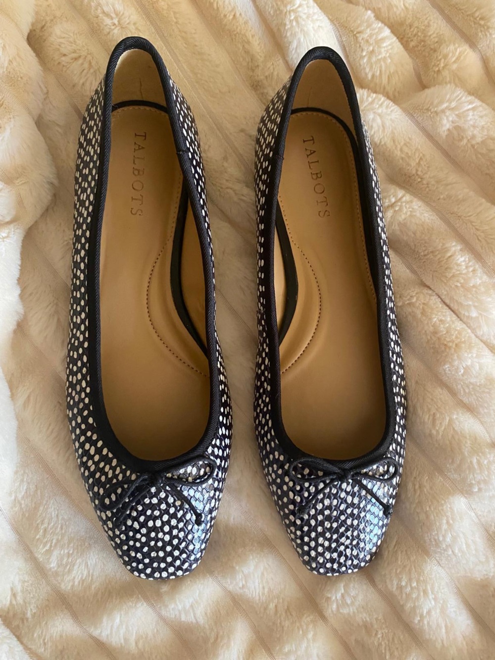 Talbots Tinsley Bow Leather Ballet Flats